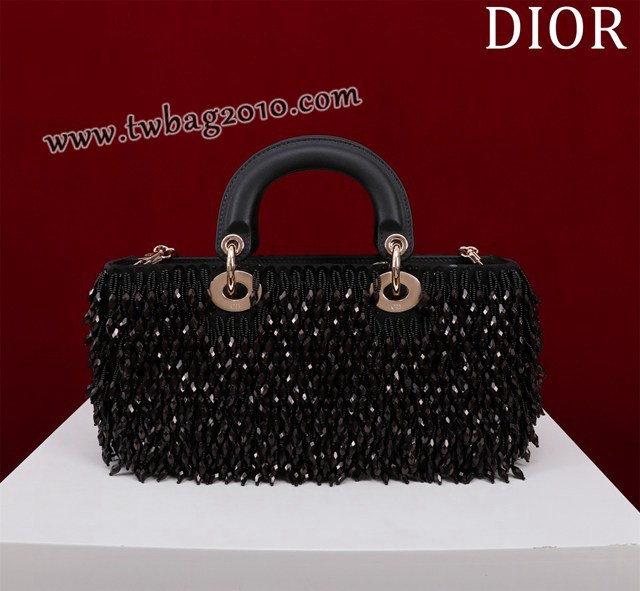 Dior专柜新款迪奥高仿原单Lady-Joy手工珠绣手提女包 djfk1291